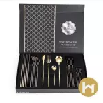 Set de cubiertos dorados