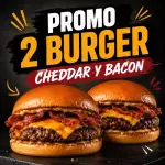 2 BURGUER CHEDDAR Y BACON