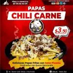 PAPAS CHILE Y CARNE GRATINADA