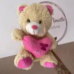 Ursinho beje coração rosa