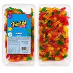 Twisted jelly gummy worms