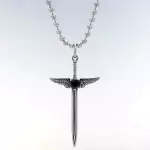Black Sword Angel Wings Necklace