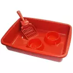 Kit Bandeja alta para Gatos vermelha