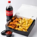 Combo G -  Frango Empanado + Batata Frita + 2 Molhos + Coca 1,5l ou Guaraná 2l