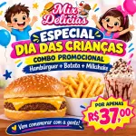 Combo 2 X burguer+ batata+ milk