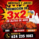 3x2 en alitas de 400g
