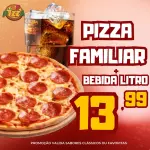 1 PIZZA FAMILIAR + BEBIDA LITRO