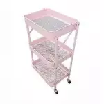 Carrito metálico plegable ROSADO