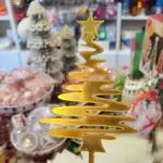 Topper Acrilico Dorados Navidad