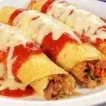 Panqueca Pernil  Cebola Caramelizada