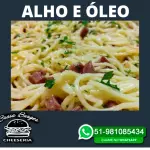 Massa alho e óleo  com frango