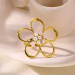 Anillo flor perla grand Chapa Oro18k
