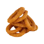 Aros de cebolla empanizados y fritos