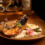 Cavaquinha, caviar e aspargos