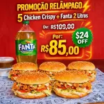 5 LANCHES + FANTA 2 LITROS