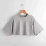 Pullover corto ancho Gris