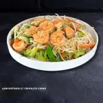 Langostinos con FRIJOLITO CHINO