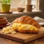 Croissant con huevo y queso