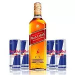 Whisky Red Label com 4 energeticos