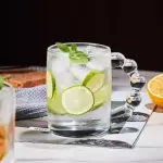 Taza vidrio perlas