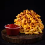 Batata Frita com Cheddar e Bacon