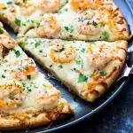Pizza camarón al ajillo