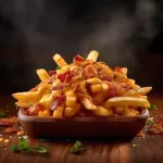 Fritas queijo e bacon