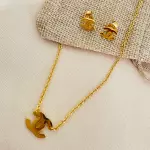 Set de cadena y aros Chanel Inox