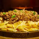 BATATA ,MUSSARELA E COSTELA DESFIADA