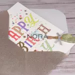 Tarjetas 3D "HB" blancas + sobre
