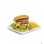 Hamburguesa doble cheddar y fritas
