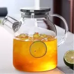 Jarra de vidrio con tapa madera