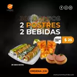 30 Rollos, 2 Té, 2Postre