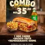 DOG CARNE+BATATA FRITA+REFRI 600ML