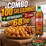 Combo 100 salgadinhos + Refri 2L
