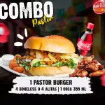 Pastor Burger+4alitas/boneless/+coca