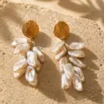 Aros con caida perlas