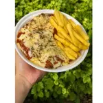 Frango à Parmegiana c Arroz e Fritas