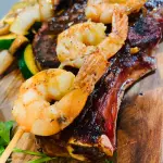 Rib Eye Steak con Camarones ( 16 oz )