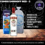Smirnoff Red + Jugo Gloria + Hielo