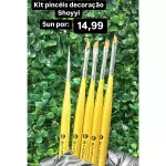 Kit C/5 Pincel Shoyi Dourados Decor.