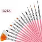 Kit C/15 Pincel Nail Art Rosa