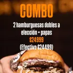 2 dobles a elección c/papas $24999