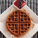 Waffle choco arándanos