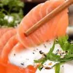 10 sashimis salmão semi gril