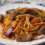 Tallarin saltado de carne