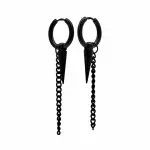 Black Hoops Arrow Earrings