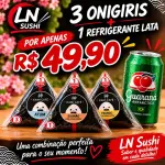 3 oniguiri + refri lata
