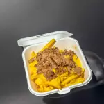 Batata com cheddar e smash