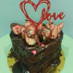 Torta personal de chocolate y fresas